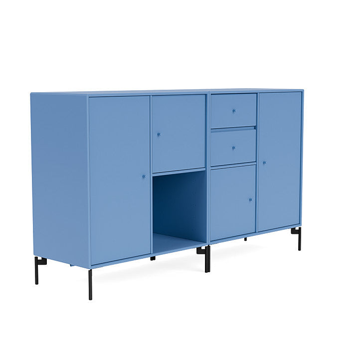 Montana Paar Sideboard mit Beinen, Azure Blau/Schwarz