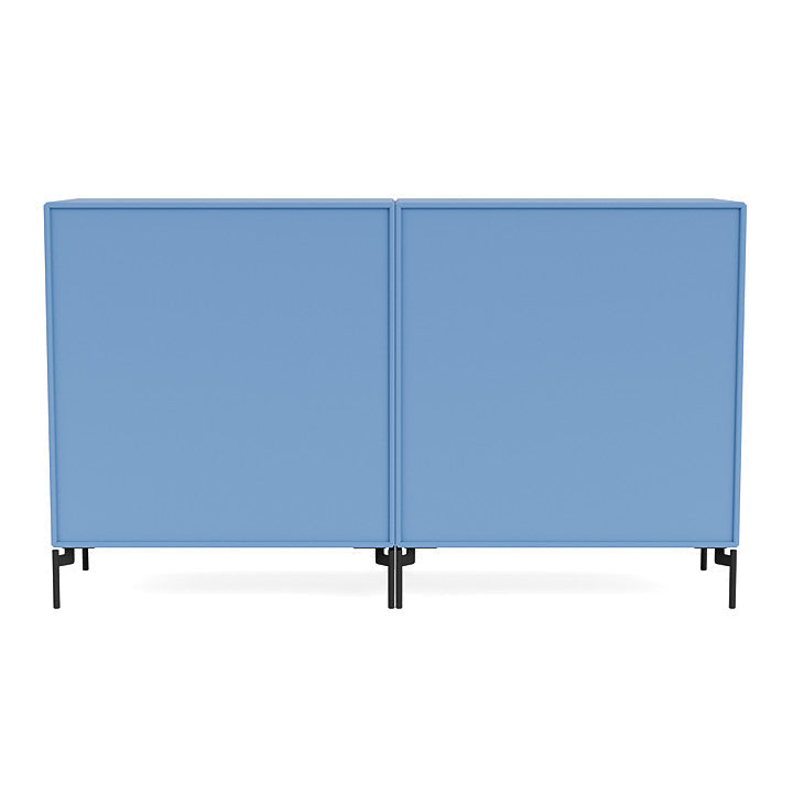 Sideboard di coppia del Montana con gambe, azzurro blu/nero