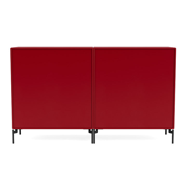 Montana Couple Sideboard With Legs, Beetroot/Black