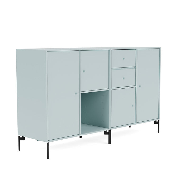 Sideboard di coppia del Montana con gambe, selce/nero