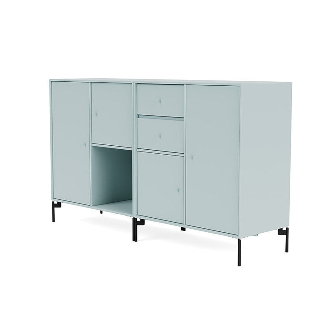 Sideboard di coppia del Montana con gambe, selce/nero