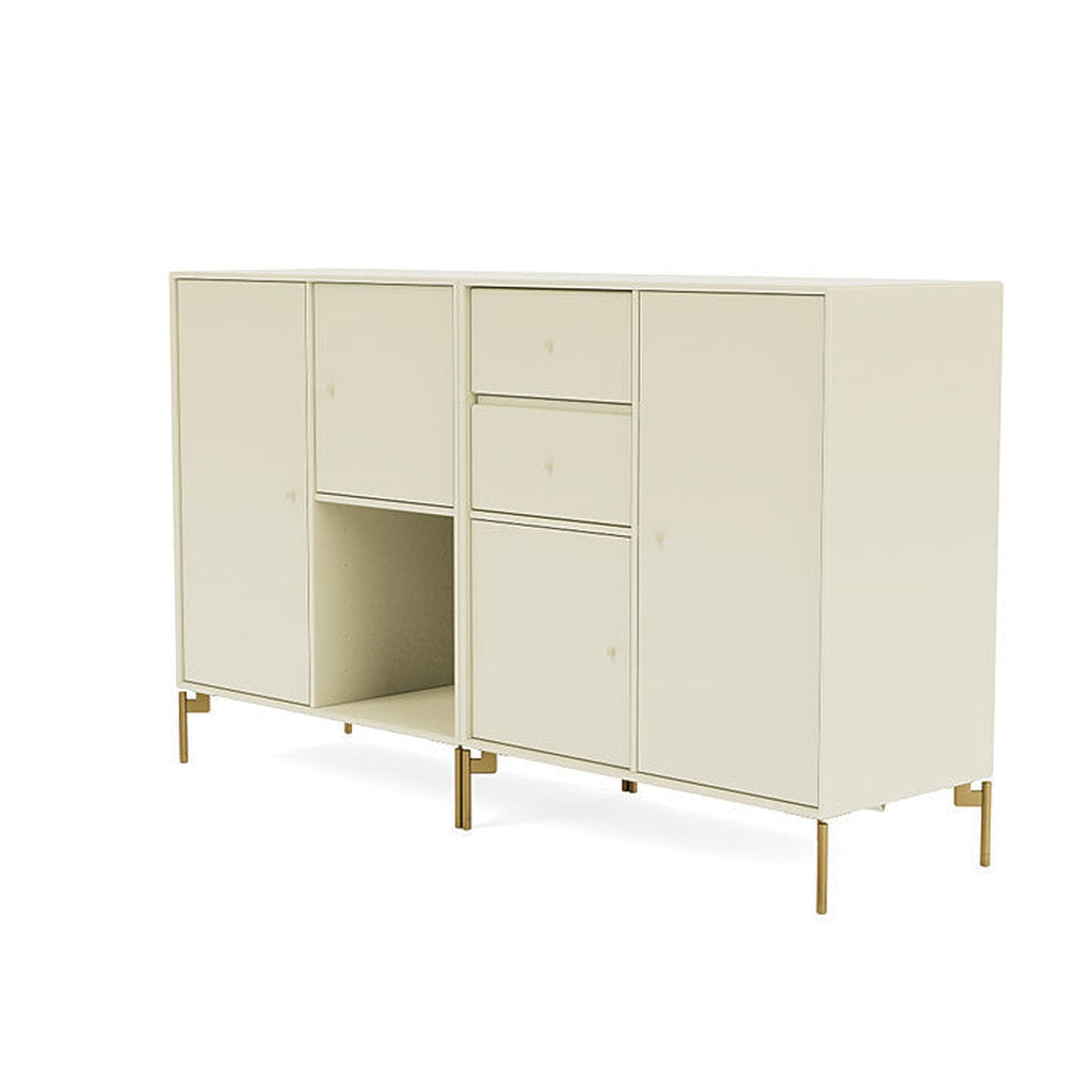 Sideboard di coppia del Montana con gambe, vaniglia/ottone