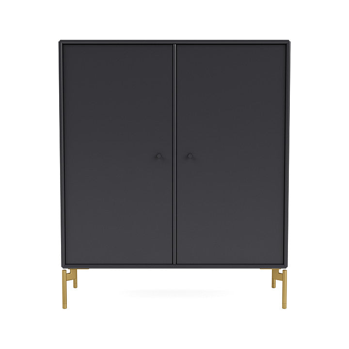 Montana Cover Cabinet With Legs, Anthracite/Brass