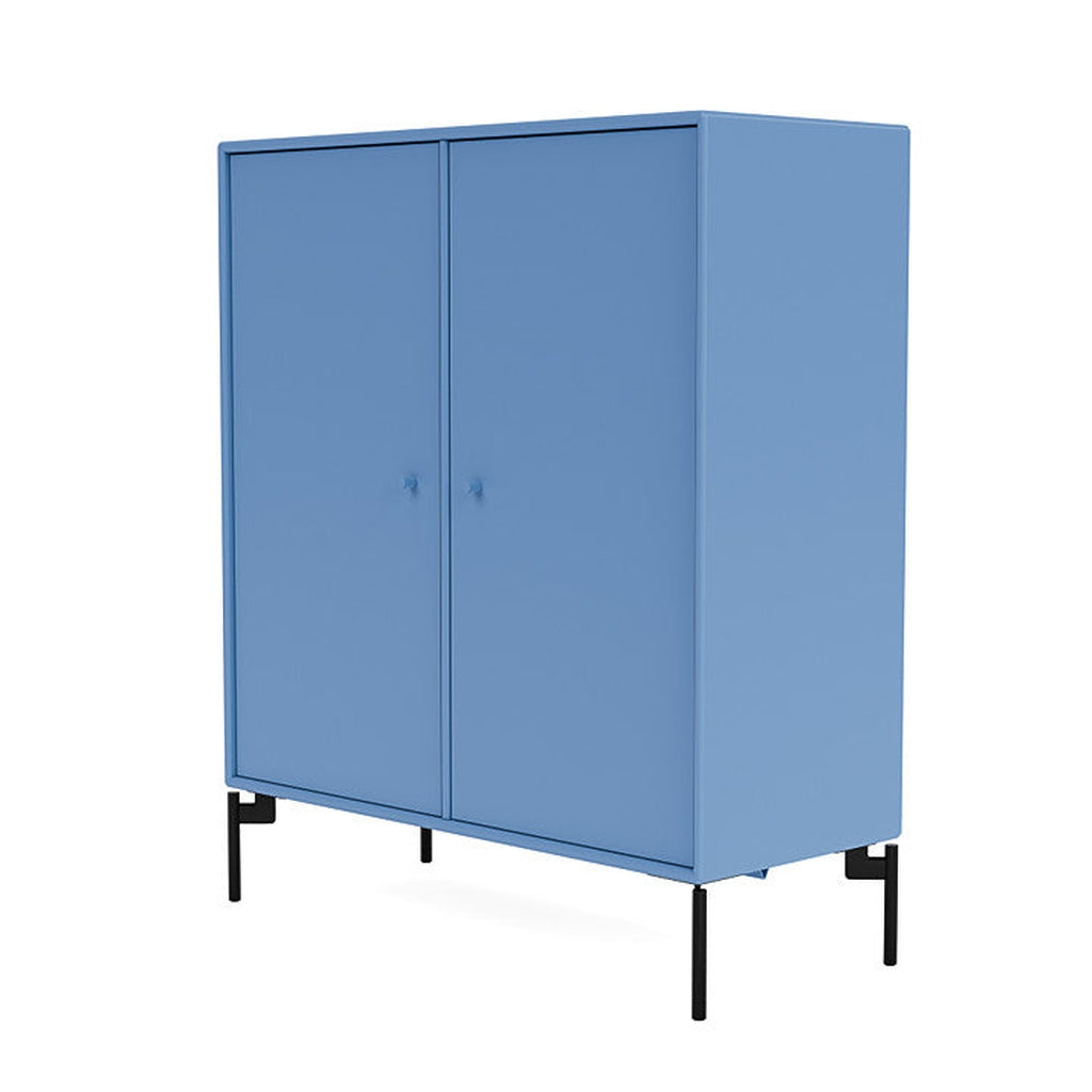 Montana Cover Cabinet With Legs, Azure Blue/Black