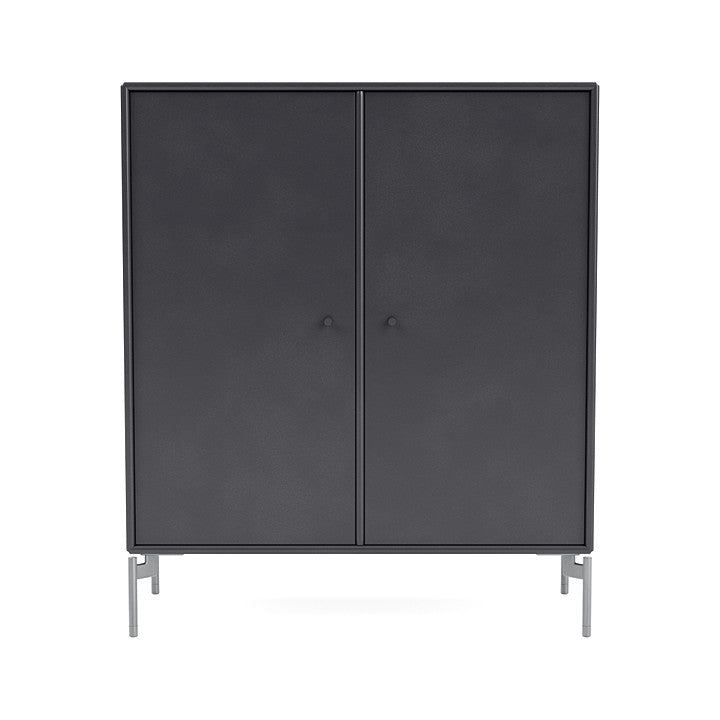 Montana Cover Cabinet met benen, koolstof zwart/mat chroom