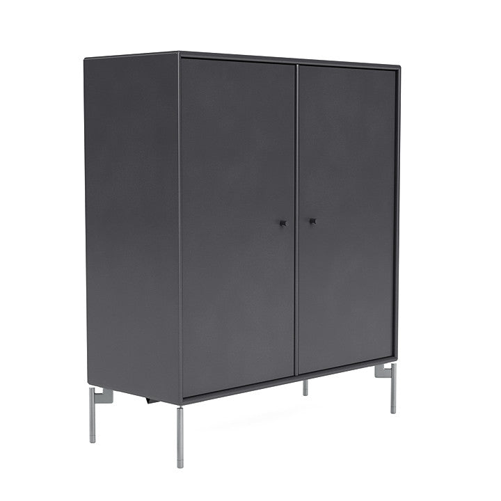 Montana Cover Cabinet met benen, koolstof zwart/mat chroom