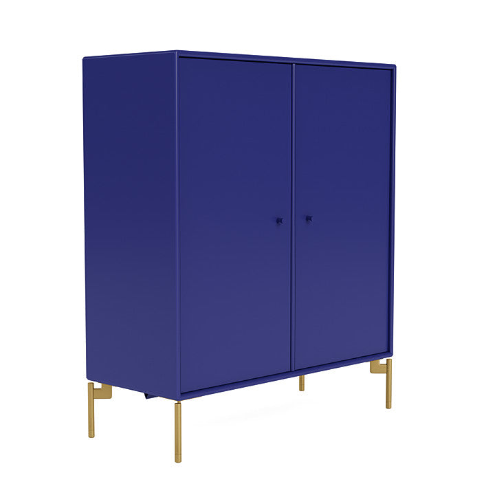 Montana Cover Cabinet With Legs, Monarch Blue/Brass