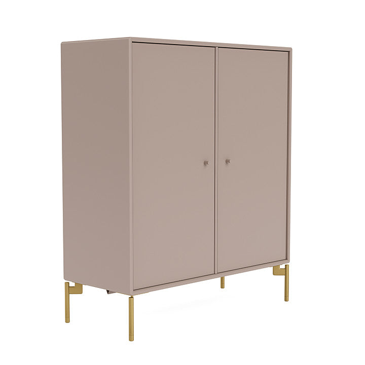 Montana Cover Cabinet With Legs, Mushroom Brown/Brass
