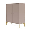 Montana Cover Cabinet With Legs, Mushroom Brown/Brass