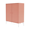 Montana Cover Cabinet With Legs, Rhubarb/Snow White