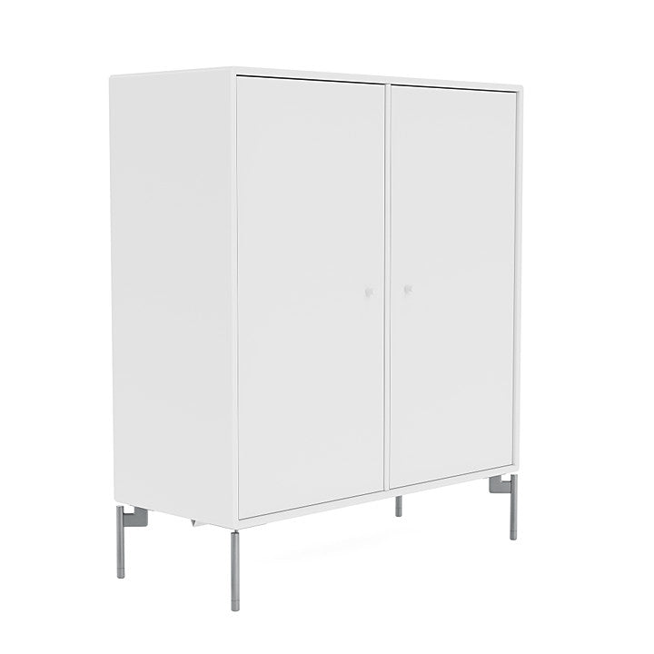 Montana Cover Cabinet With Legs, Snow White/Matt Chrome