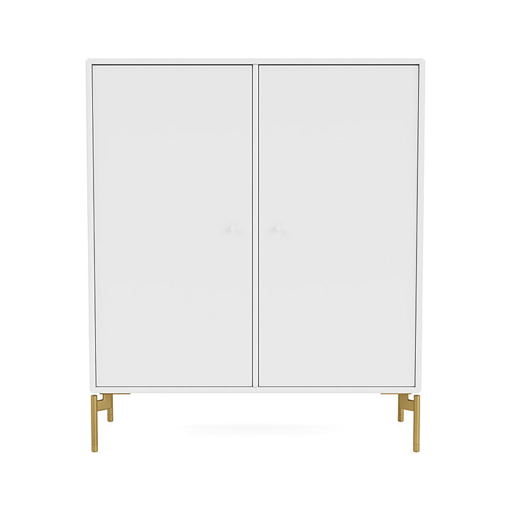 Montana Cover Cabinet With Legs, Snow White/Brass