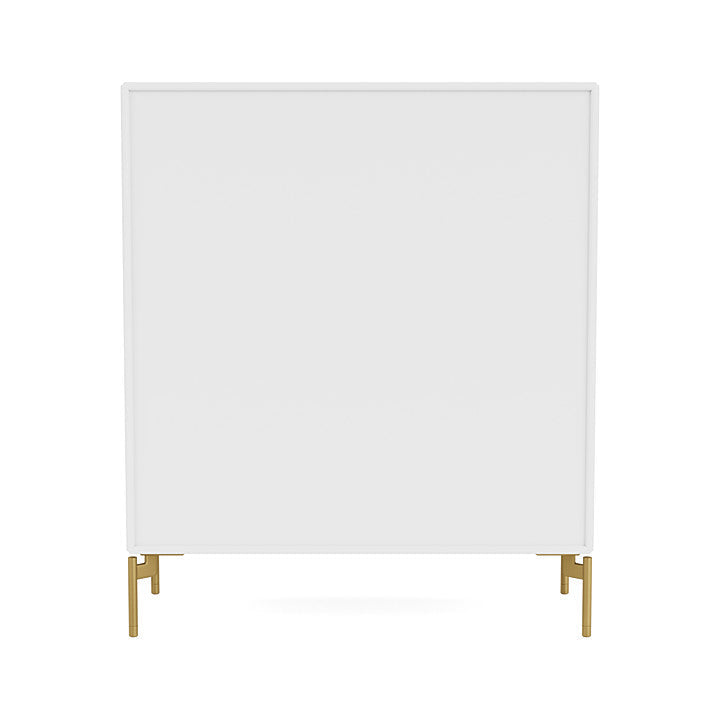 Montana Cover Cabinet With Legs, Snow White/Brass