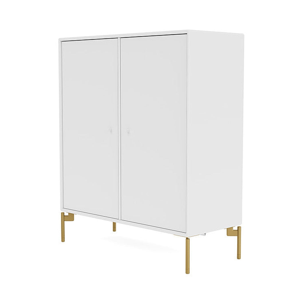 Montana Cover Cabinet With Legs, Snow White/Brass