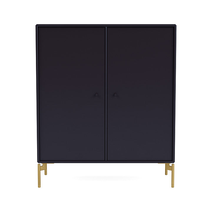 Montana Cover Cabinet With Legs, Shadow/Brass