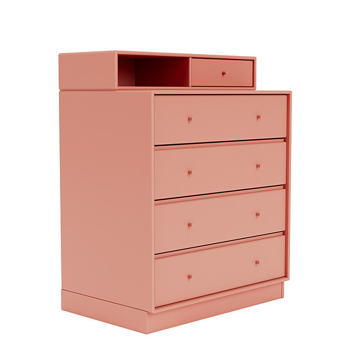 Montana Keep Chest Of Drawers With 7 Cm Plinth, Rhubarb Red
