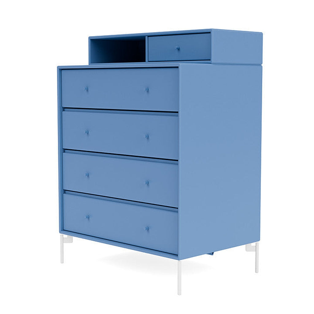 Montana Keep Chest Of Drawers, Azure Blue/Snow White
