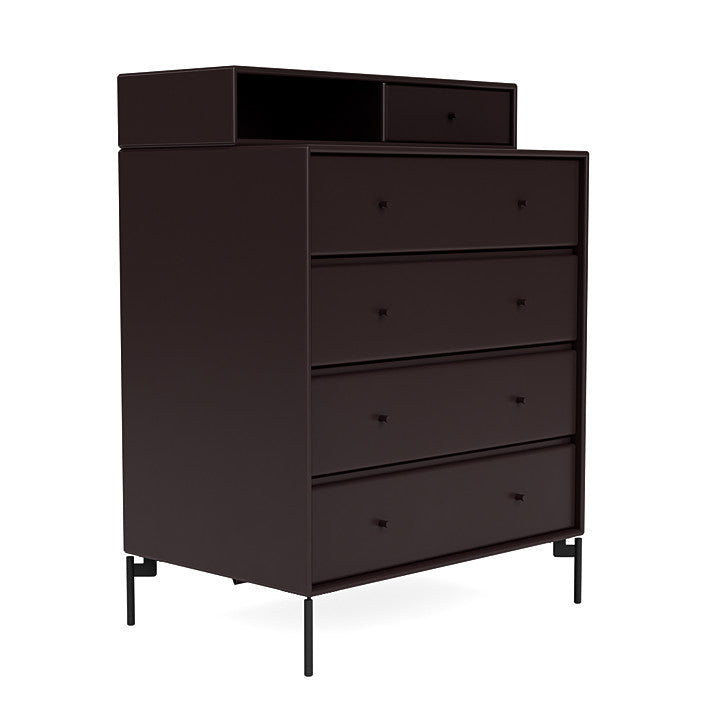 Montana Keep Chest Of Drawers With Legs, Balsamic/Black