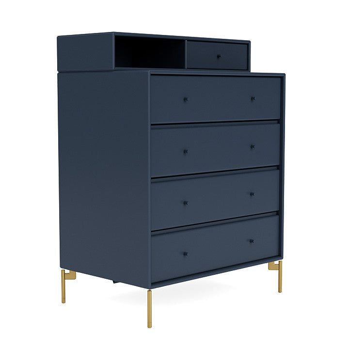 Montana Keep Chest Of Drawers With Legs, Juniper/Brass