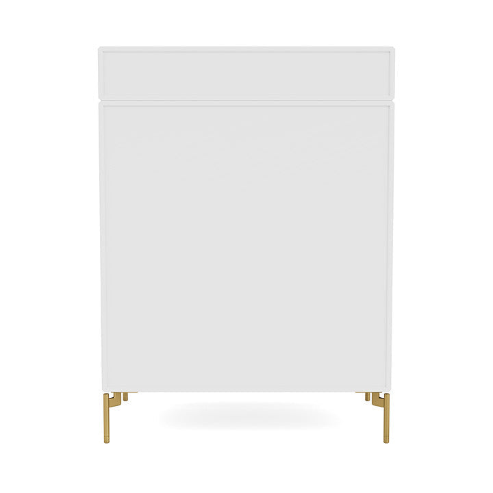 Montana Keep Chest Of Drawers With Legs, New White/Brass