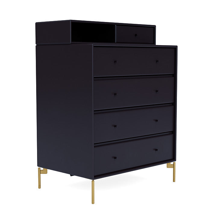 Montana Keep Chest Of Drawers With Legs, Shadow/Brass