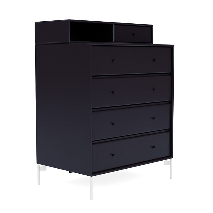 Montana Keep Chest Of Drawers With Legs, Shadow/Snow White