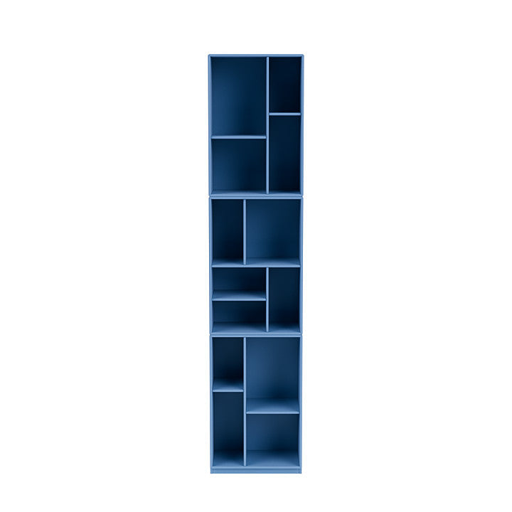 蒙大拿州织机高高书柜，带3厘米底座，蓝色蓝色