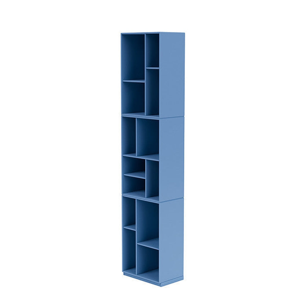 蒙大拿州织机高高书柜，带3厘米底座，蓝色蓝色