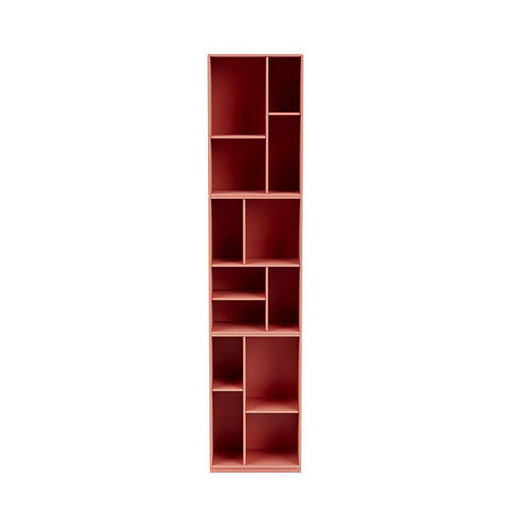 Montana Loom High Bookcase With 3 Cm Plinth, Rhubarb Red