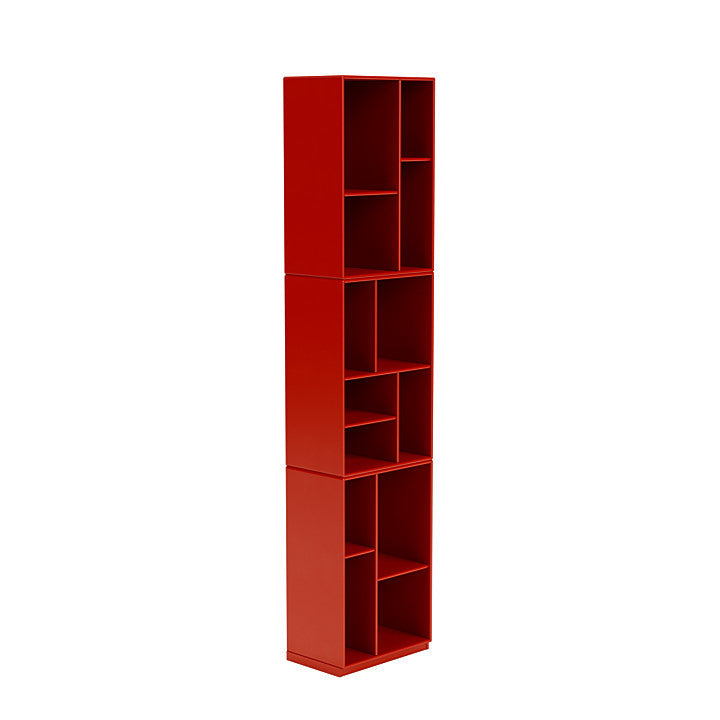 Montana Loom High -Bücherregal mit 3 cm Sockel, Hagebutte rot