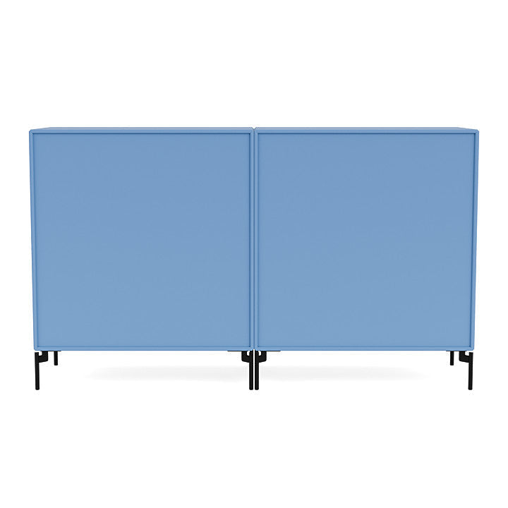 Montana Par Sideboard clásico con piernas, azul azul/negro