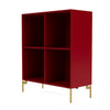 Montana Show Bookcase With Legs, Beetroot/Brass