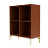 Montana Show Bookcase With Legs, Hazelnut/Brass