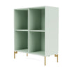 Montana Show Bookcase With Legs, Mist/Brass