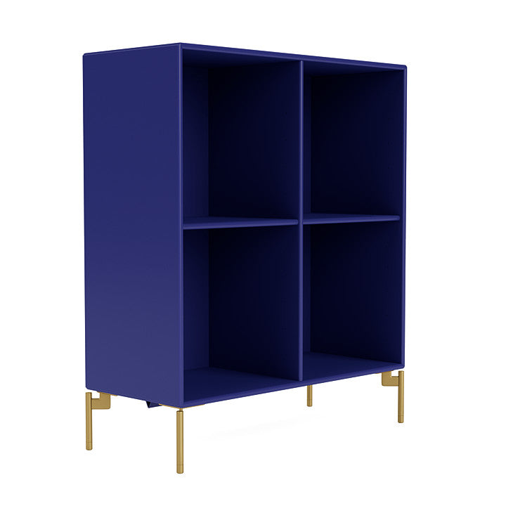 Montana Show Bookcase With Legs, Monarch Blue/Brass