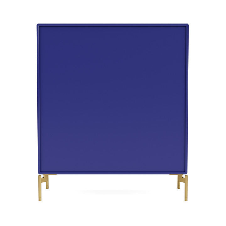 Montana Show Bookcase With Legs, Monarch Blue/Brass