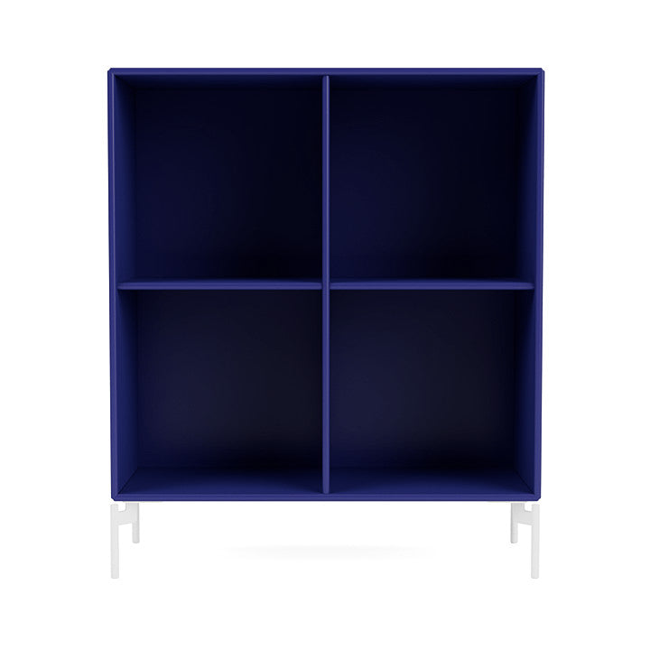 Montana Show Bookcase With Legs, Monarch Blue/Snow White