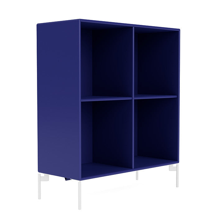 Montana Show Bookcase With Legs, Monarch Blue/Snow White