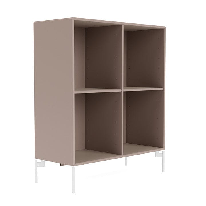 Montana Show Bookcase With Legs, Mushroom Brown/Snow White