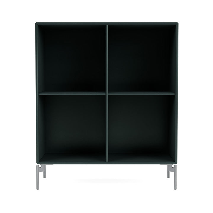 Montana Show boekenkast met benen, Black Jade/Matt Chrome