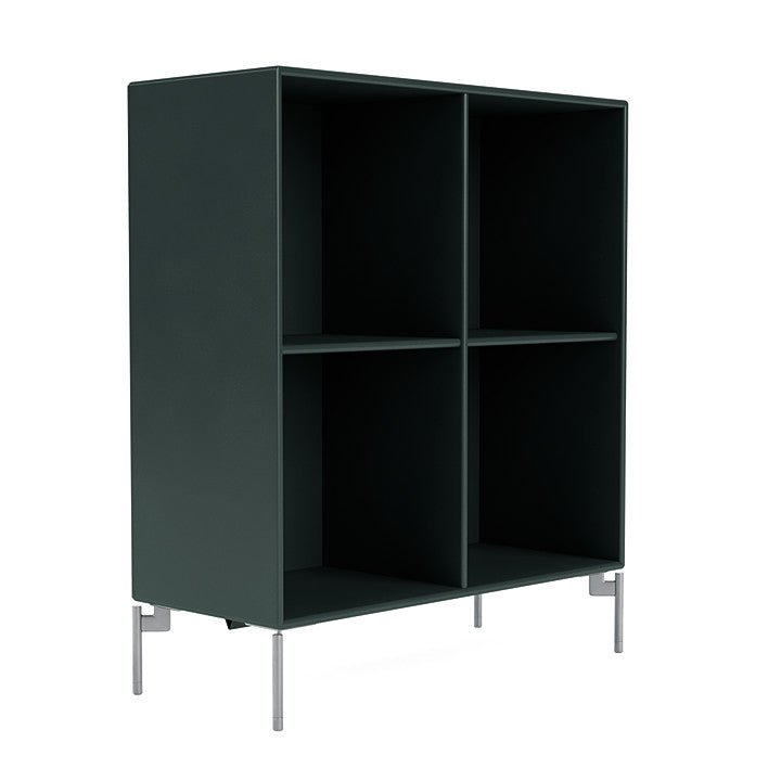 Montana Show boekenkast met benen, Black Jade/Matt Chrome