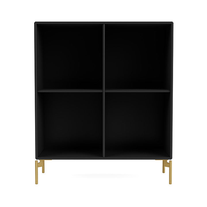 Montana Show Bookcase With Legs, Black/Brass