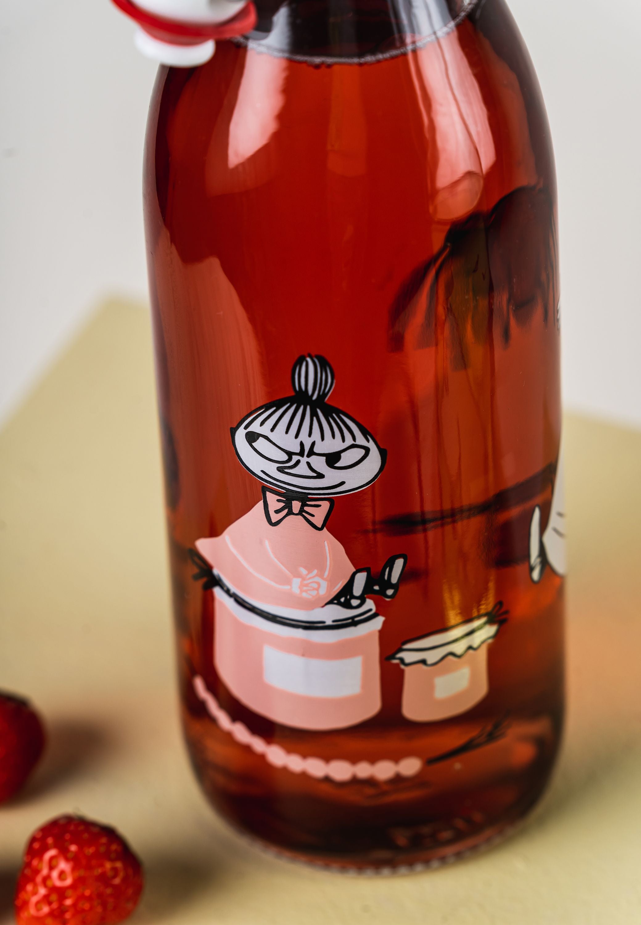 Botella de vidrio de Muurla Moomin, mermelada