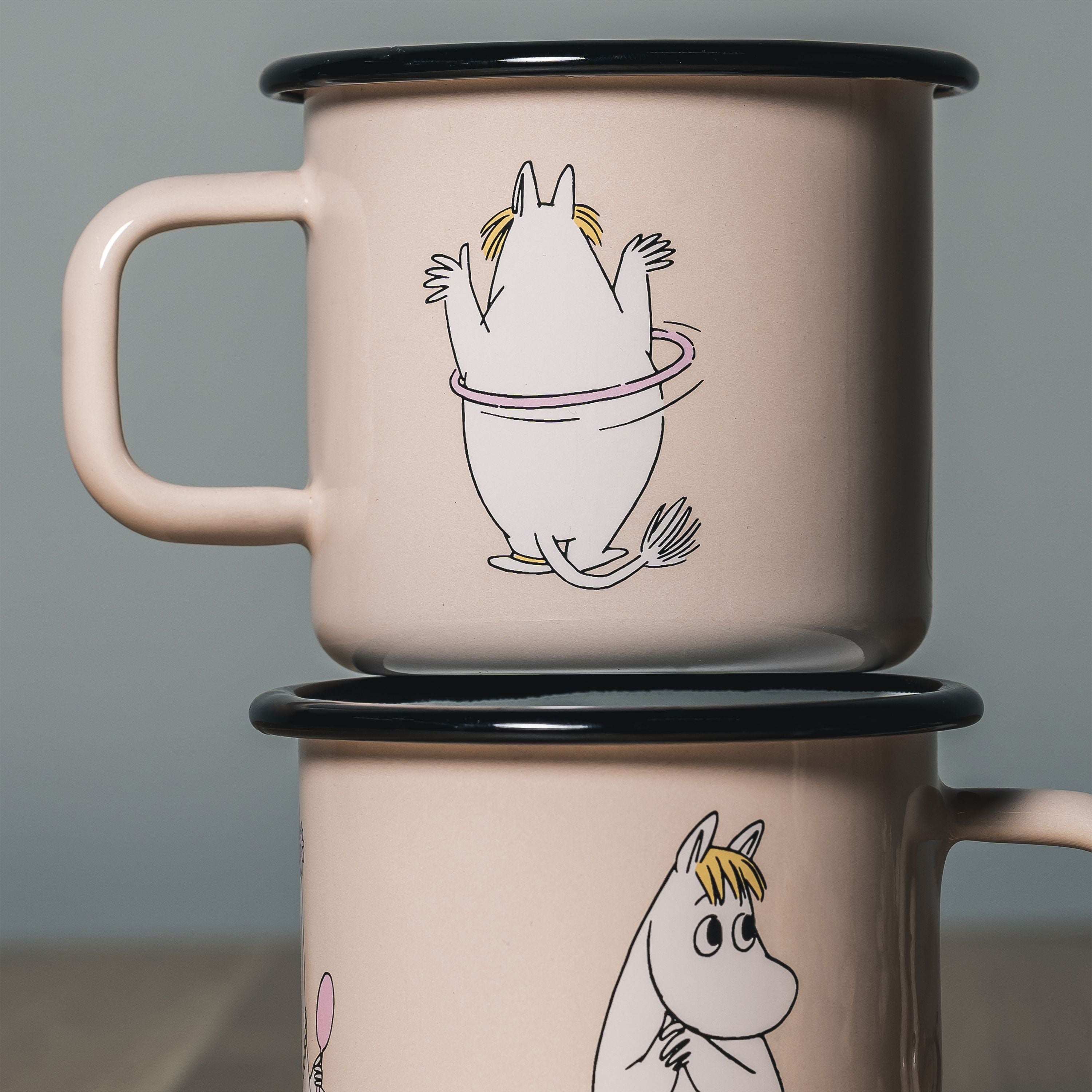 Muurla Moomin Retro Retro搪瓷杯，浮潜，米色
