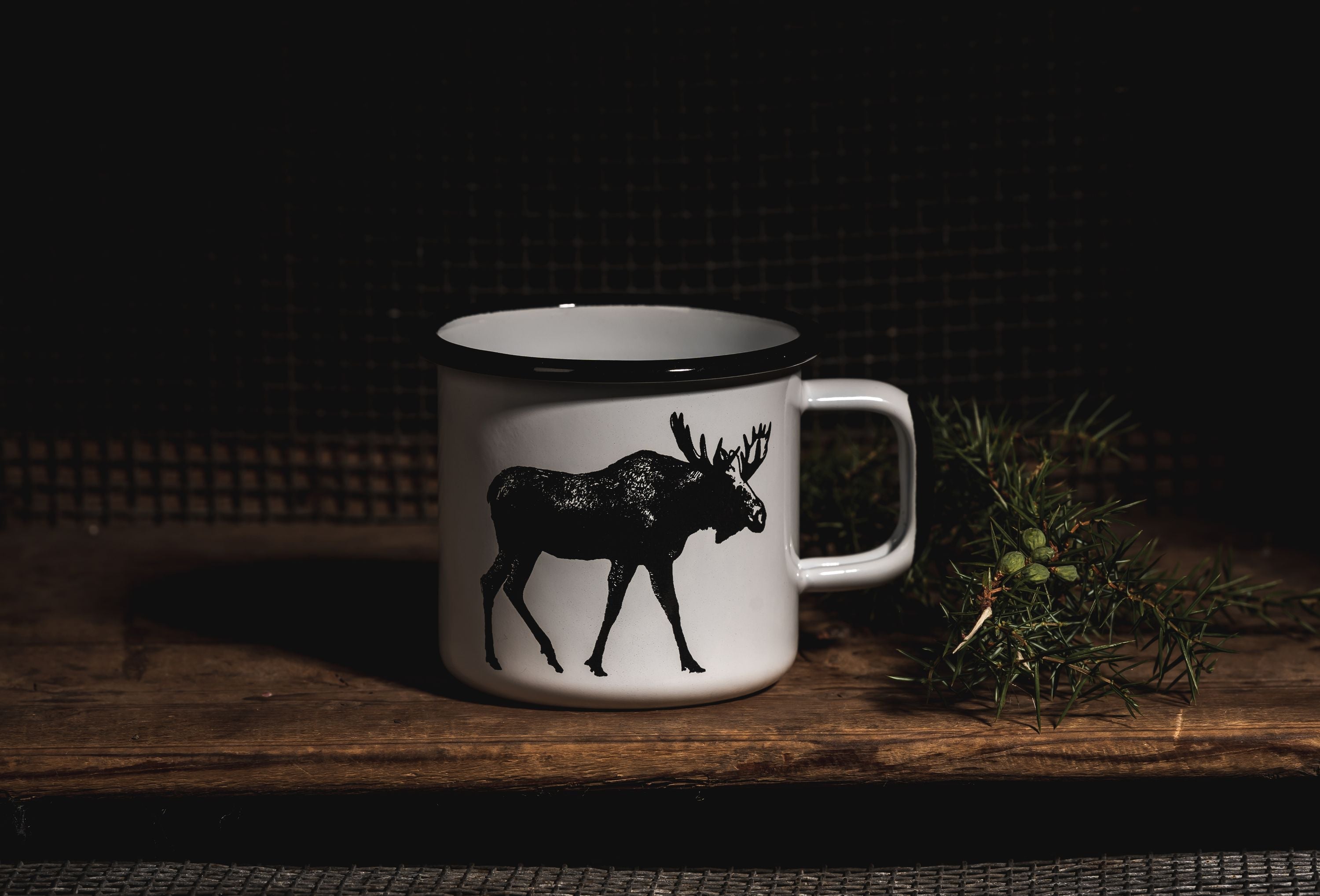 Muurla Nordic Enumel Mug, The Moose