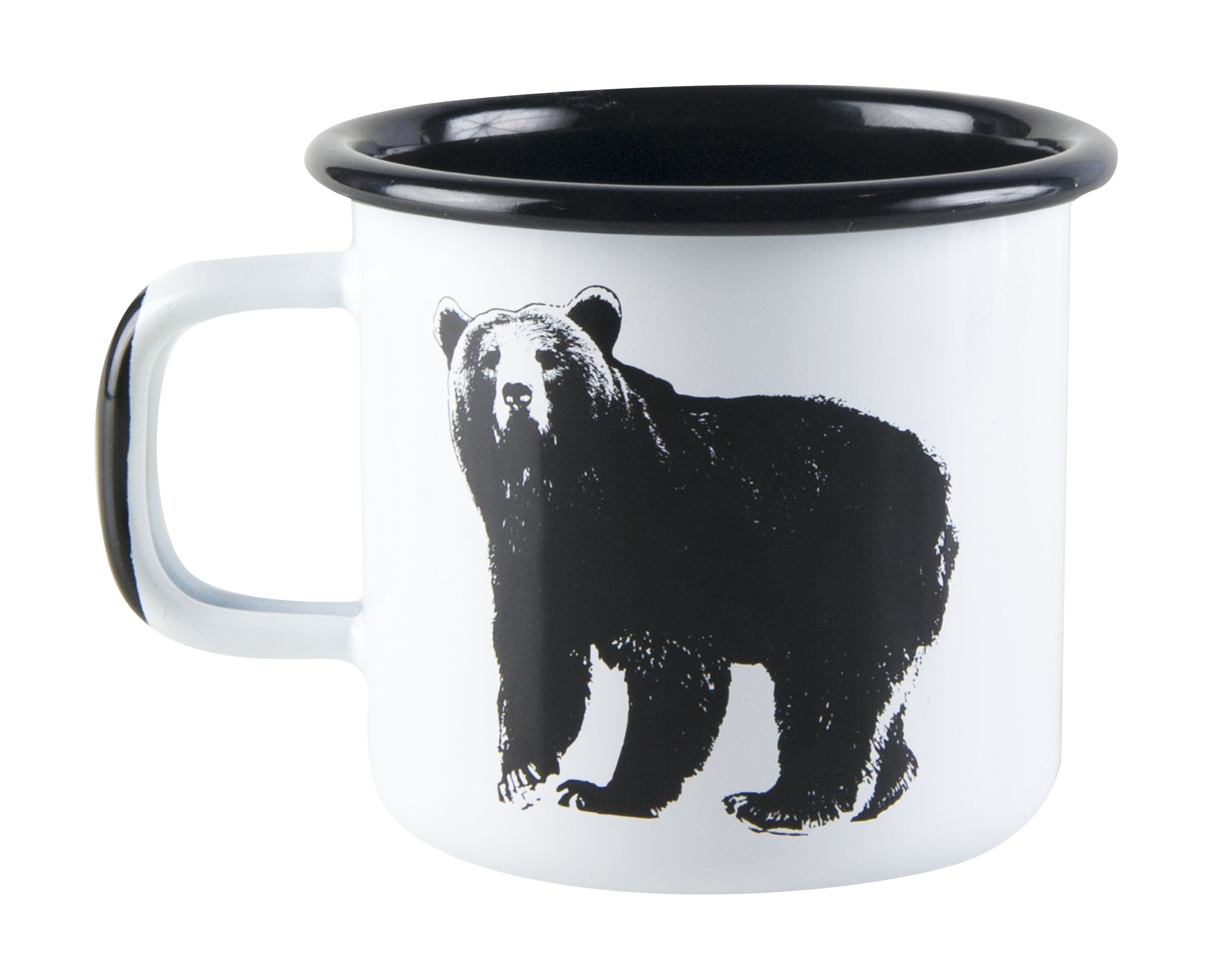 Tasse d'émail nordique muurla, l'ours