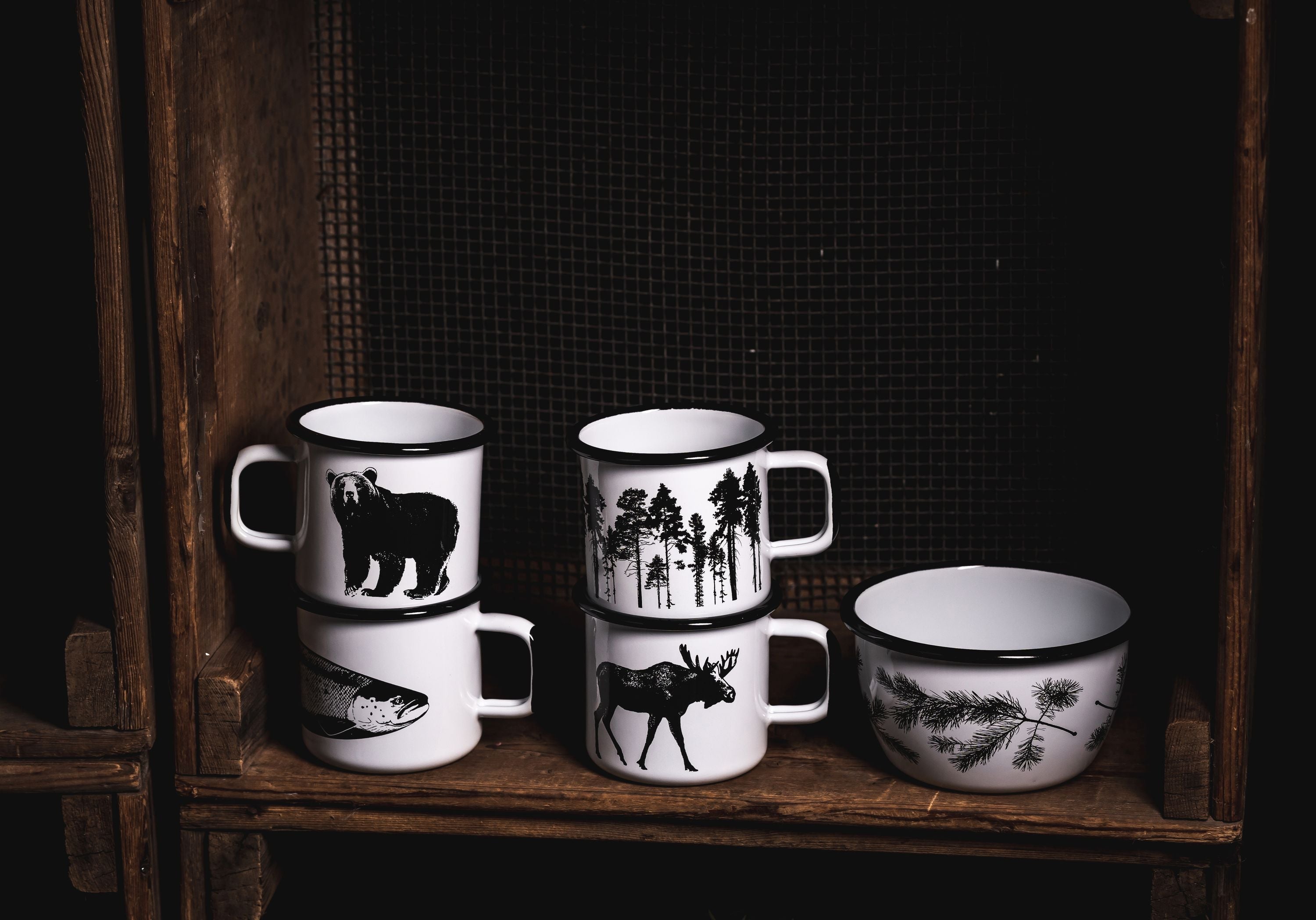 Muurla Nordic Enumel Mug, The Moose