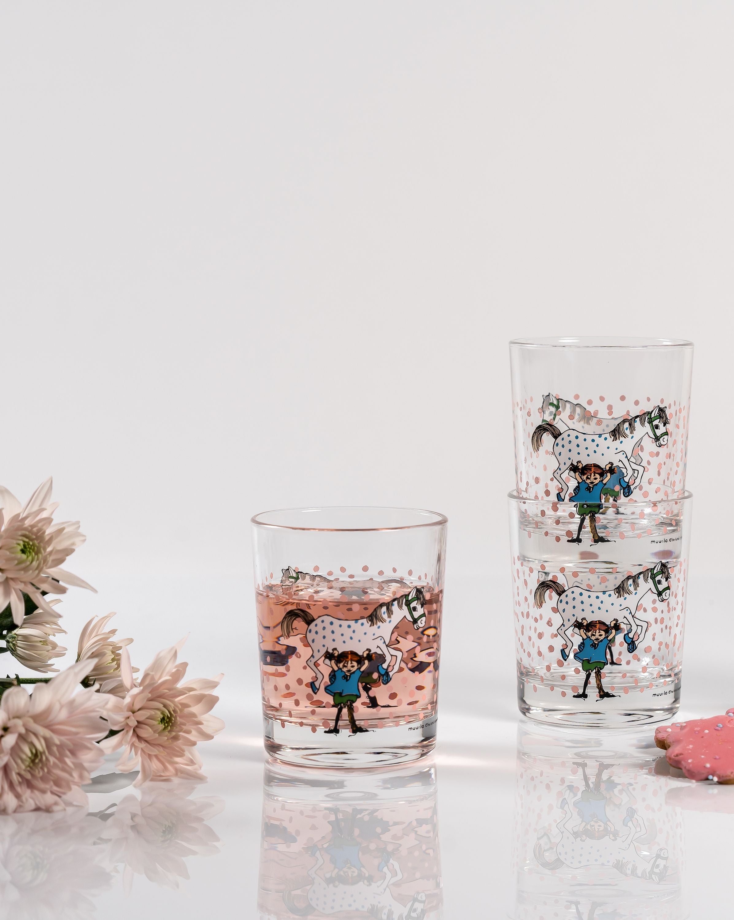 Muurla Pippi Longstocking Drik Glass, Pippi og hesten