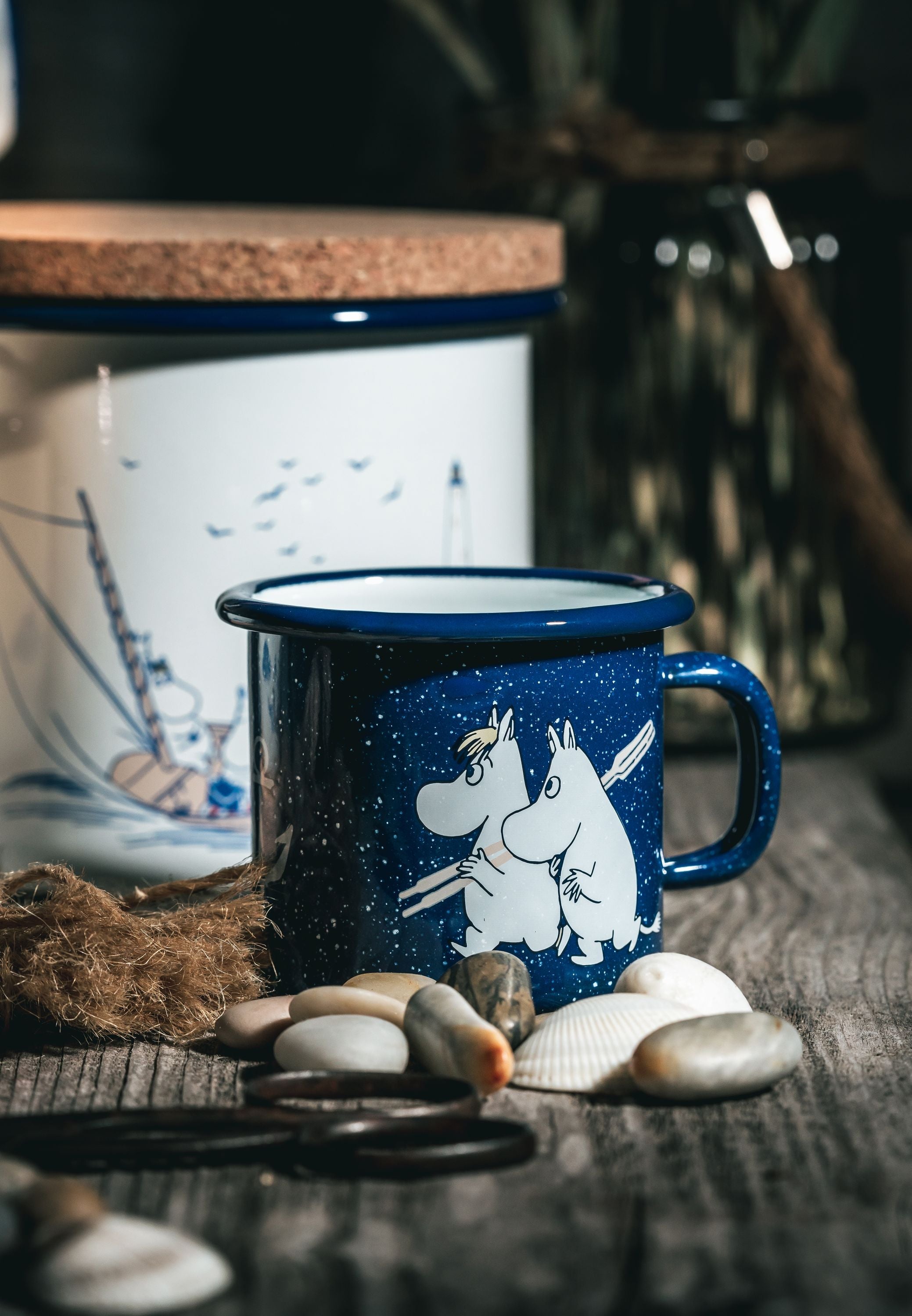 Muurla Moomin esmalte marineros, azul