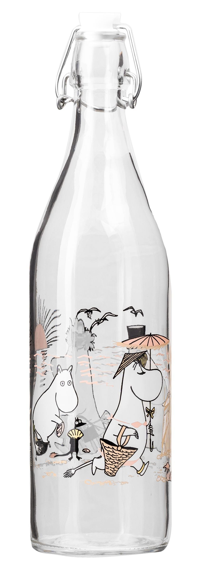 Muurla Moomin glassflaske, stranden